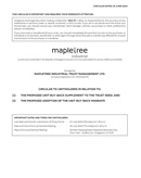 Circular to Unitholders in relation to the Proposed Unit Buy-Back Supplement to the Trust Deed and the Proposed Adoption of the Unit Buy-Back Mandate